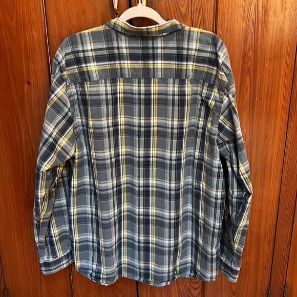 Columbia men’s plaid XL long sleeve. Green yellow - Picture 6 of 6
